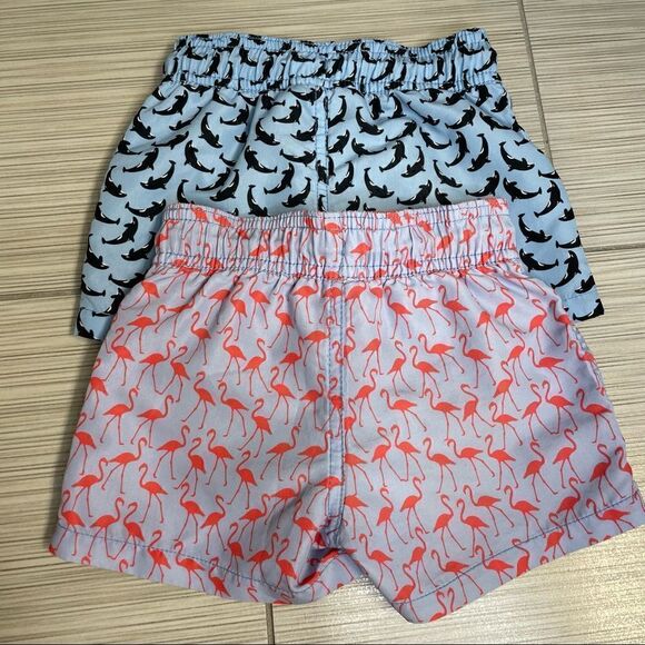 Le Club Original Toddler Boy Swim Trunks (set of 2) Dolphin and flamingo print - Picture 3 of 6